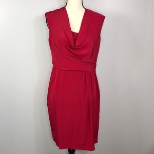 Adrianna Papell Red Draped Front Dress